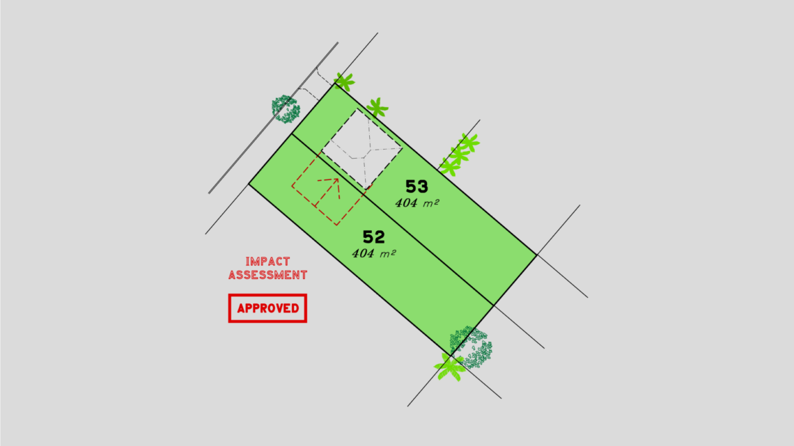 Approved lot layout (2 street fronting lots)